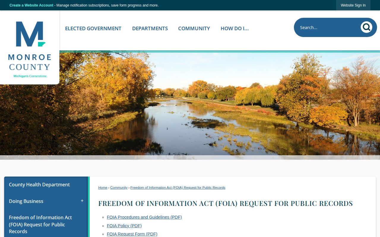 Monroe County Freedom of Information Act request page