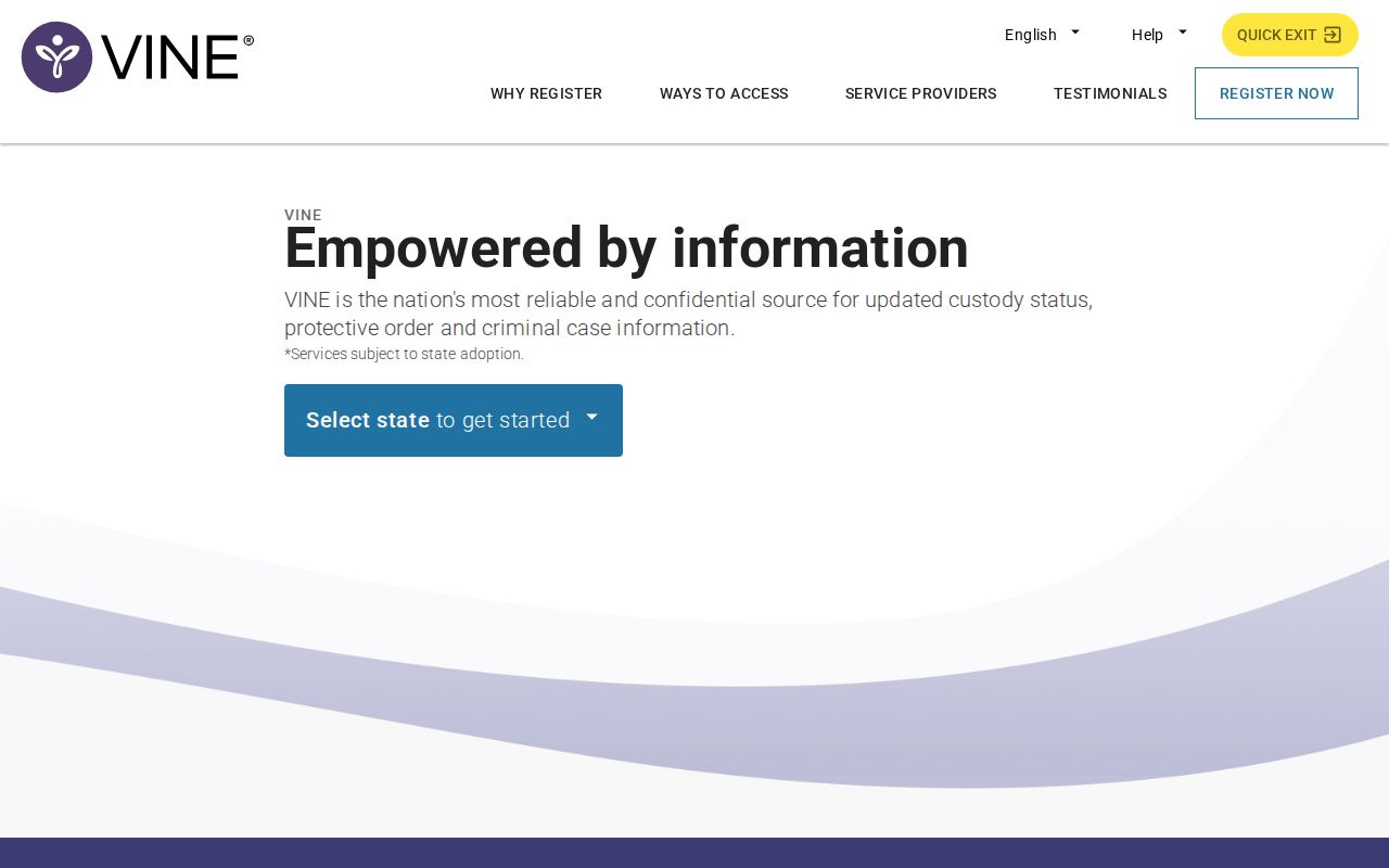 VINELink Monroe County arrest custody search landing page